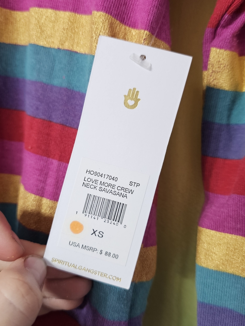 Spiritual Gangster Rainbow Stripe Love More Savasana Pullover - Picture 5 of 10